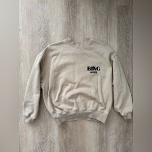 Anine Bing Jaci Sweatshirt Bing LA in Sand XS Excellent Condition